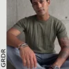 grdr كنزة صيفية خفيفة محبوكة للرجال بلون موحد وتصميم مضلع بأكمام قصيرة، رياضية كاجوال، مناسبة للرياضات الخارجية 8