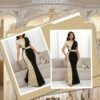 shein lady فستان أنيق للسيدات بنمط بريشة من الترتر متباينة الألوان ، فستان لحفلة عيد الميلاد والمناسبات الرسمية / فستان مكتبي / فستان / فستان زفاف / فستان عطلة / فستان حفلة للسيدات / فستان رسمي طويل للسيدات / فستان رسمي للسيدات / فستان نسائي كاجوال للعمل 11