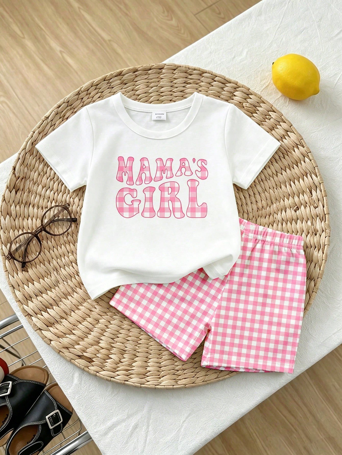 elladie kids مجموعة قميص كم قصير وشورت للبنات الرضع بطبعات صدفة وجنجل البحر وفيونكة، أسلوب عطلة عفوي بسيط، مناسبة للعطلات والأنشطة الخارجية، صيفي 5