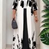 shein lady مجموعة قطعتين فضفاضة أنيقة متعددة الاستخدامات بطباعة عتيقة مقاس كبير، صيفي 7