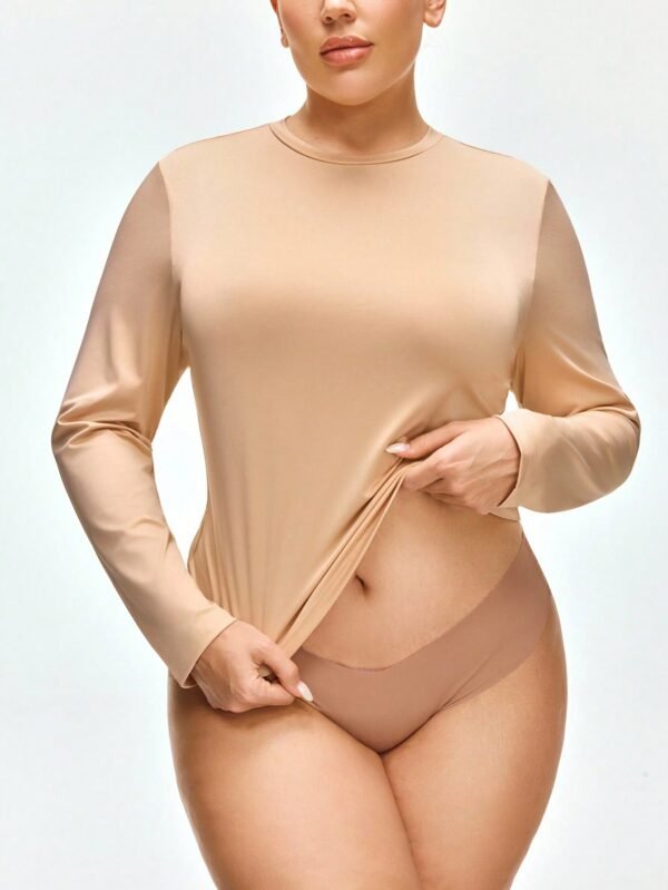 shein ملابس علوية نوم كاجوال بلون أحادي مقاس كبير، خريف 4