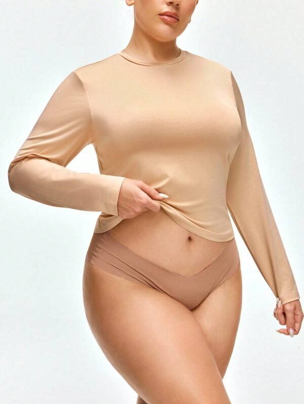 shein ملابس علوية نوم كاجوال بلون أحادي مقاس كبير، خريف 5