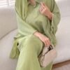 yasmyna فستان ربيع/صيف مزين باللؤلؤ بتصميم أنيق وممشوق مع خرز ونسيج بارز 5