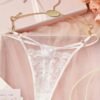 sweetslumber ملابس داخلية مثيرة بتصميم دانتيل زهري وقصات مفرغة وخصر منخفض g string، طقم بيجامة نسائي بأسلوب ins حلو مع كاميسول بفيونكة وألوان متباينة، فستان نوم بيبي دول نسائي بدون أكمام مع حواف مكشكشة متعددة الطبقات وزينة فيونكة لموسم العطلات 9
