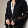 al najma عباءة نسائية أنيقة بلون أحادي مع تصميم من الدانتيل 4