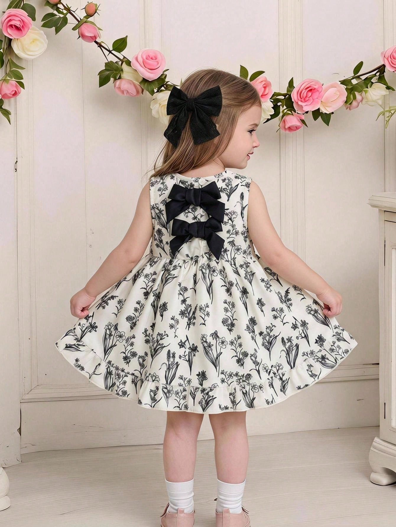 shein فستان للبنات من عمر 3 أشهر إلى 3 سنوات للخروج، قطعة واحدة بأسلوب كاجوال وجميل للارتداء اليومي في فصل الخريف، فستان كم قصير مزين بفيونكة بنية اللون shein فستان للبنات من عمر 3 أشهر إلى 3 سنوات للخروج، قطعة واحدة بأسلوب كاجوال وجميل للارتداء اليومي في فصل الخريف، فستان كم قصير مزين بفيونكة بنية اللون