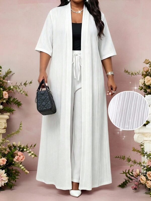 shein lady مجموعة قطعتين فضفاضة أنيقة متعددة الاستخدامات بطباعة عتيقة مقاس كبير، صيفي 11