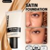 sheglam skin sync satin كريم أساس fair علامة تجارية جمال مكياج ميكب مستحضرات تجميل للنساء الفتيات مثالي لفصل الصيف الربيع مثالي ل y2k أزياء أنيقة عيد الأم هدية حفلة جاهز أفضل لون 14
