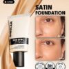 sheglam skin sync satin كريم أساس fair علامة تجارية جمال مكياج ميكب مستحضرات تجميل للنساء الفتيات مثالي لفصل الصيف الربيع مثالي ل y2k أزياء أنيقة عيد الأم هدية حفلة جاهز أفضل لون 10