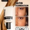 sheglam skin sync satin كريم أساس fair علامة تجارية جمال مكياج ميكب مستحضرات تجميل للنساء الفتيات مثالي لفصل الصيف الربيع مثالي ل y2k أزياء أنيقة عيد الأم هدية حفلة جاهز أفضل لون 22