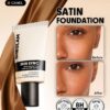 sheglam skin sync satin كريم أساس fair علامة تجارية جمال مكياج ميكب مستحضرات تجميل للنساء الفتيات مثالي لفصل الصيف الربيع مثالي ل y2k أزياء أنيقة عيد الأم هدية حفلة جاهز أفضل لون 25