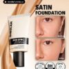 sheglam skin sync satin كريم أساس fair علامة تجارية جمال مكياج ميكب مستحضرات تجميل للنساء الفتيات مثالي لفصل الصيف الربيع مثالي ل y2k أزياء أنيقة عيد الأم هدية حفلة جاهز أفضل لون 9