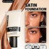 sheglam skin sync satin كريم أساس fair علامة تجارية جمال مكياج ميكب مستحضرات تجميل للنساء الفتيات مثالي لفصل الصيف الربيع مثالي ل y2k أزياء أنيقة عيد الأم هدية حفلة جاهز أفضل لون 19