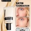 sheglam skin sync satin كريم أساس fair علامة تجارية جمال مكياج ميكب مستحضرات تجميل للنساء الفتيات مثالي لفصل الصيف الربيع مثالي ل y2k أزياء أنيقة عيد الأم هدية حفلة جاهز أفضل لون 1