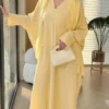 al najma فستان ربيع/صيف أنيق بياقة على شكل حرف v مزين بالخرز اللطيف بتصميم نحيف 7