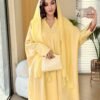 al najma فستان ربيع/صيف أنيق بياقة على شكل حرف v مزين بالخرز اللطيف بتصميم نحيف 8