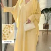 al najma فستان ربيع/صيف أنيق بياقة على شكل حرف v مزين بالخرز اللطيف بتصميم نحيف 13
