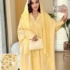 al najma فستان ربيع/صيف أنيق بياقة على شكل حرف v مزين بالخرز اللطيف بتصميم نحيف 14