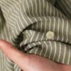 rusticease طقم نسائي كاجوال يومي من قطعتين: ملابس علوية بأكمام طويلة وياقة v مع حافة مسننة مخططة وبنطلون طويل 9