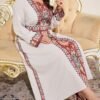 al najma فستان حفلات أنيق بطبعة هندسية بأسلوب عربي لحجم كبير للنساء 7