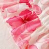 shein 1 قطعة فستان صيفي للبنات الصغيرات بألوان أبيض ووردي بتصميم كتل لونية، طراز منعش وحلو بطبعة زهرة الخبيزة، بحمالات رفيعة وكشكشة، قصة فضفاضة ومريحة، مناسب للخروجات اليومية والرحلات العادية وعطلات الشاطئ والتجمعات العائلية وجلسات التصوير 12