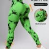 shein sports سروال رياضي بخصر عالي مرن مزخرف بطباعة التيه دايي، مناسب للرياضة كاليوغا 2
