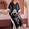 jahmira قميص نوم نسائي بطبعة زهور وياقة على شكل حرف v فضفاض وعصري 3