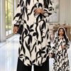 shein lady curve قميص كاجوال أنيق للربيع والصيف والخريف والشتاء، ياقة منسوجة، أكمام بيشوب، جيوب، أكمام طويلة، مقاسات كبيرة، بدلة أنيقة للمكتب والتنقل للربيع والصيف، ملابس صيفية للنساء للعطلات 4