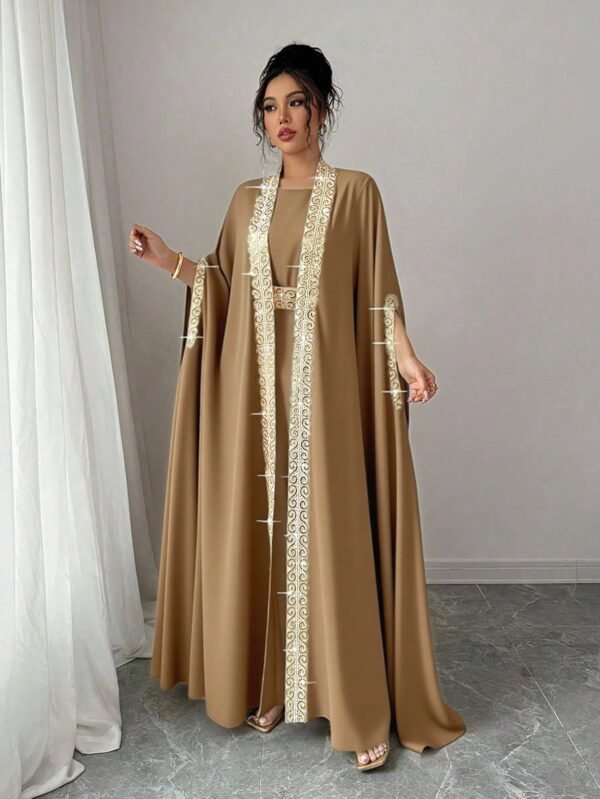 rafferiza مجموعة أنيقة للنساء مكونة من قطعتين: رداء وفستان بأكمام خفاش 1