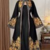 rometta فستان نسائي بحجم كبير من قطعة واحدة، أنيق وبأسلوب عطلة، مطبوع بياقة مزيفة وأكمام واسعة، قصة ضيقة إشارات الحزن جمالية الأربعاء 5