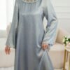 yasmyna فستان انيق بأكمام طويلة وطوق عالي مزين بطباعة الأزهار بأسلوب عربي للسيدات yasmyna فستان انيق بأكمام طويلة وطوق عالي مزين بطباعة الأزهار بأسلوب عربي للسيدات