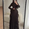 ii فستان أنيق للنساء بأكمام واسعة وذيل مكشكش، للربيع 8