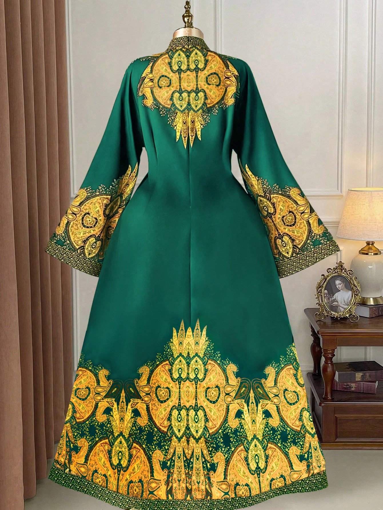rometta فستان نسائي بحجم كبير من قطعة واحدة، أنيق وبأسلوب عطلة، مطبوع بياقة مزيفة وأكمام واسعة، قصة ضيقة إشارات الحزن جمالية الأربعاء 12
