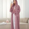 solessence 1 طقم حجاب + فستان إسلامي أبايا متوسط الطول، عباءة تركية دبي مع وشاح، مناسب للنساء للاستخدام اليومي في الربيع 5