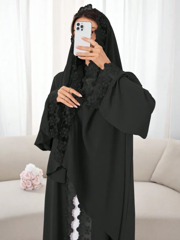 solessence 1 طقم حجاب + فستان إسلامي أبايا متوسط الطول، عباءة تركية دبي مع وشاح، مناسب للنساء للاستخدام اليومي في الربيع 6