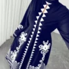 elenzga فستان ماكسي كاجوال طويل مطبوع بطبعة زهرية فاخرة مقاس كبير، فستان ماكسي أنيق مطبوع بطبعة هندسية مقاس كبير، مناسب للنساء للارتداء في المكتب في فصل الخريف 9