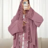 solessence 1 طقم حجاب + فستان إسلامي أبايا متوسط الطول، عباءة تركية دبي مع وشاح، مناسب للنساء للاستخدام اليومي في الربيع 13