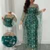 shein raffinéa فستان بانديو مطرز بزخارف أنيقة وبطبقة شفافة تكشف عن الشكل الخارجي، طقم قطعتين مناسب للحفلات والتجمعات في فصلي الربيع والصيف 3