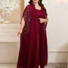 shein clasi مجموعة قطعتين من رداء وفستان نوم مزين بالراين ستون مع أكمام على شكل خفاش للنساء ذوات الحجم الكبير، أنيقة 14
