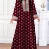 shein najma فستان ماكسي أنيق بطبعة رقمية ملونة بنمط الكرمة، طويل الأكمام وياقة على شكل حرف v، للربيع والخريف 12