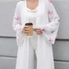 al najma عباءة نسائية أنيقة بأكمام طويلة مزينة بزهور ثلاثية الأبعاد 1