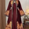 rometta فستان نسائي بحجم كبير من قطعة واحدة، أنيق وبأسلوب عطلة، مطبوع بياقة مزيفة وأكمام واسعة، قصة ضيقة إشارات الحزن جمالية الأربعاء 2