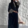مجموعة مكونة من 2 قطعة: بلوزة كارديجان طويلة مطبوعة بزهور من البوليستر + وشاح مطبوع من الشيفون، مناسبة لجميع فصول السنة بما في ذلك الربيع 6