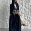 مجموعة مكونة من 2 قطعة: بلوزة كارديجان طويلة مطبوعة بزهور من البوليستر + وشاح مطبوع من الشيفون، مناسبة لجميع فصول السنة بما في ذلك الربيع 3