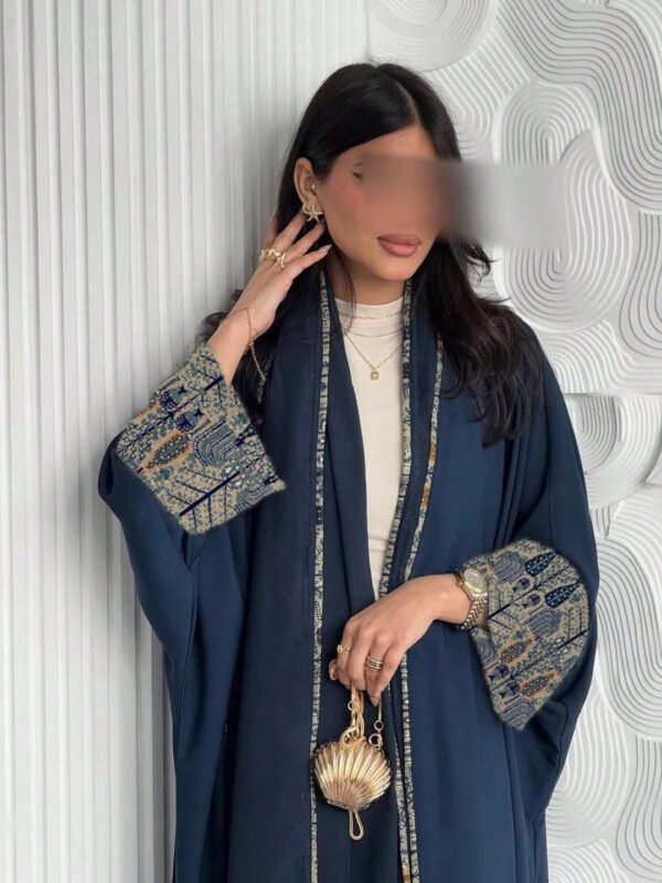 مجموعة مكونة من 2 قطعة: بلوزة كارديجان طويلة مطبوعة بزهور من البوليستر + وشاح مطبوع من الشيفون، مناسبة لجميع فصول السنة بما في ذلك الربيع 2