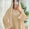 shein najma فستان رقبة دائرية مطرز بزخارف ورقية وازهار، مع طرحة طويلة، فستان جميل وحتشم للسيدات 7