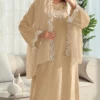 shein najma فستان رقبة دائرية مطرز بزخارف ورقية وازهار، مع طرحة طويلة، فستان جميل وحتشم للسيدات 9
