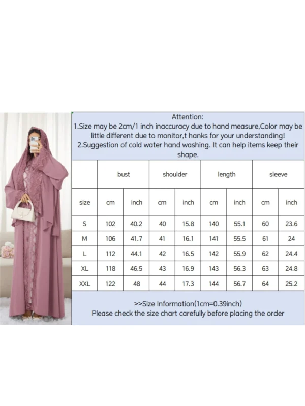 solessence 1 طقم حجاب + فستان إسلامي أبايا متوسط الطول، عباءة تركية دبي مع وشاح، مناسب للنساء للاستخدام اليومي في الربيع 10
