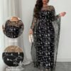 shein raffinéa فستان بانديو مطرز بزخارف أنيقة وبطبقة شفافة تكشف عن الشكل الخارجي، طقم قطعتين مناسب للحفلات والتجمعات في فصلي الربيع والصيف shein raffinéa فستان بانديو مطرز بزخارف أنيقة وبطبقة شفافة تكشف عن الشكل الخارجي، طقم قطعتين مناسب للحفلات والتجمعات في فصلي الربيع والصيف