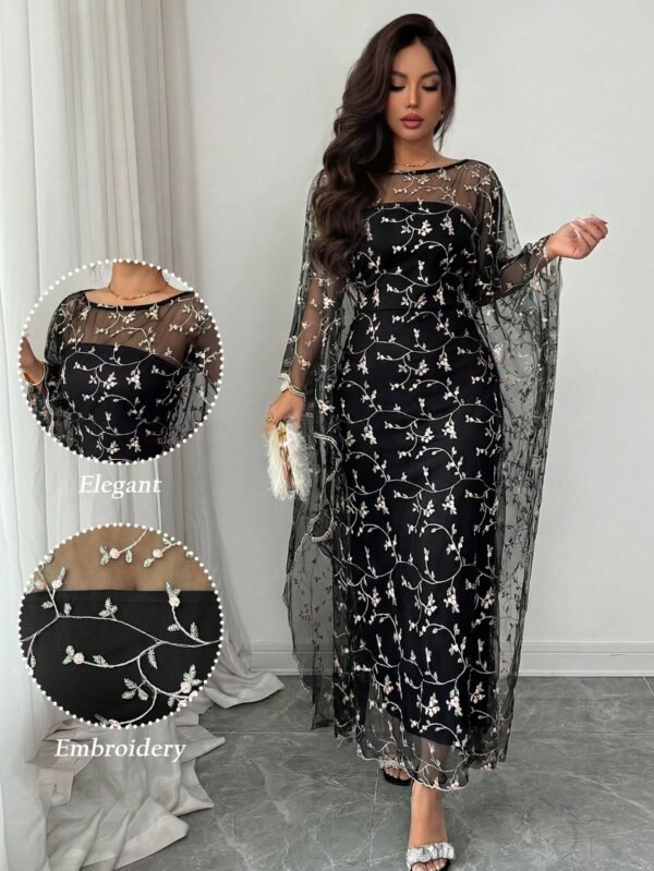 shein raffinéa فستان بانديو مطرز بزخارف أنيقة وبطبقة شفافة تكشف عن الشكل الخارجي، طقم قطعتين مناسب للحفلات والتجمعات في فصلي الربيع والصيف shein raffinéa فستان بانديو مطرز بزخارف أنيقة وبطبقة شفافة تكشف عن الشكل الخارجي، طقم قطعتين مناسب للحفلات والتجمعات في فصلي الربيع والصيف